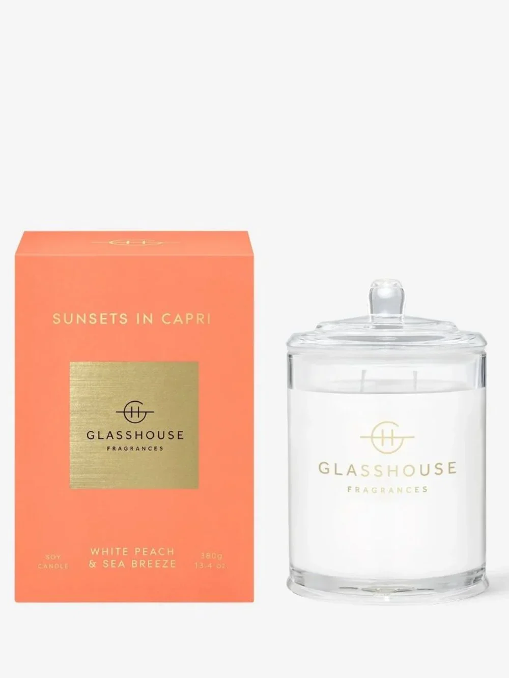 GLASSHOUSE FRAGRANCES Candle Sunsets in Capri Double Wick 13.4 oz. NWT NIB